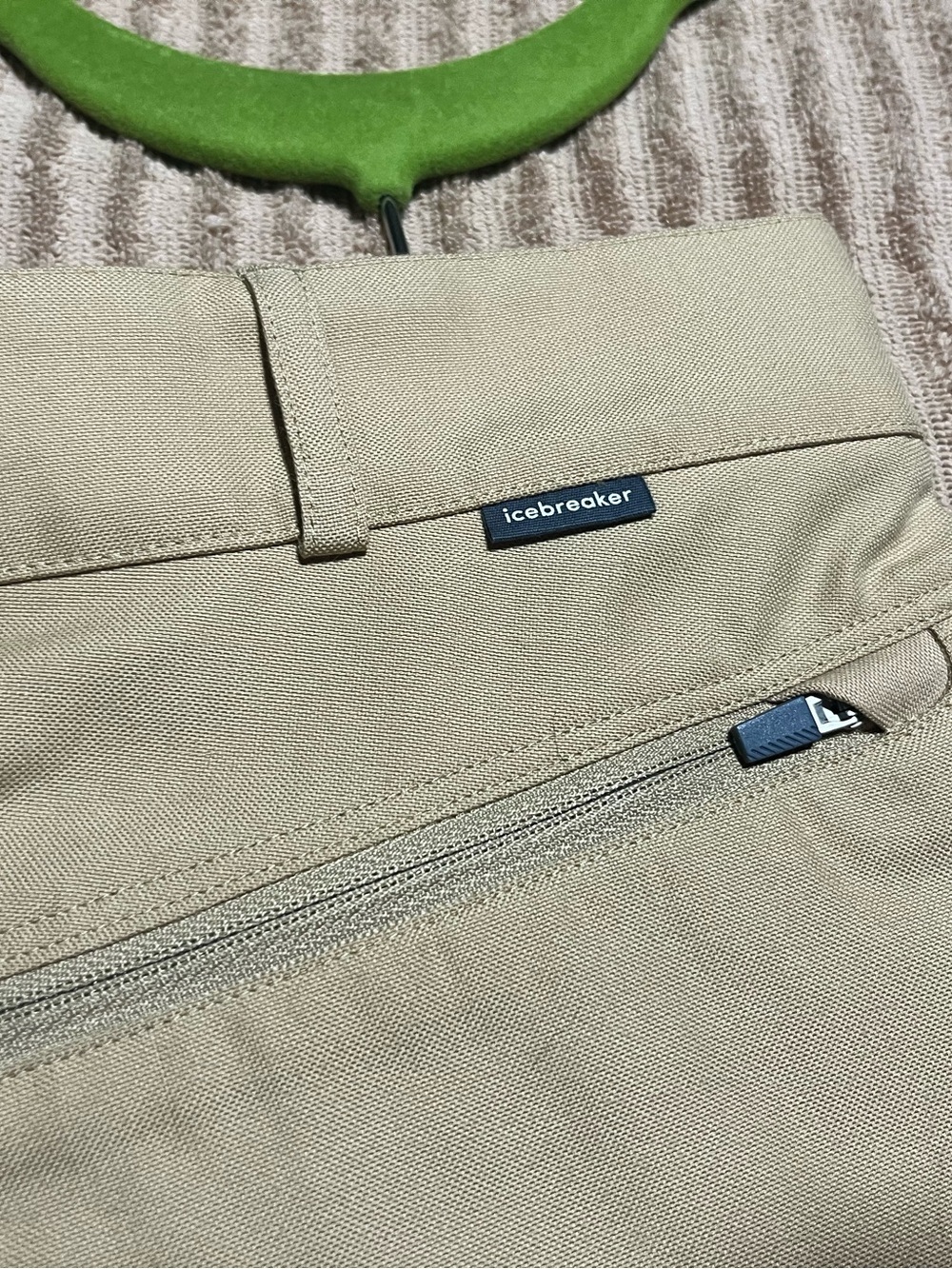 Icebreaker Merino Blend Beige Shorts with Orange Piping, Measure 32” - Picture 8 of 12